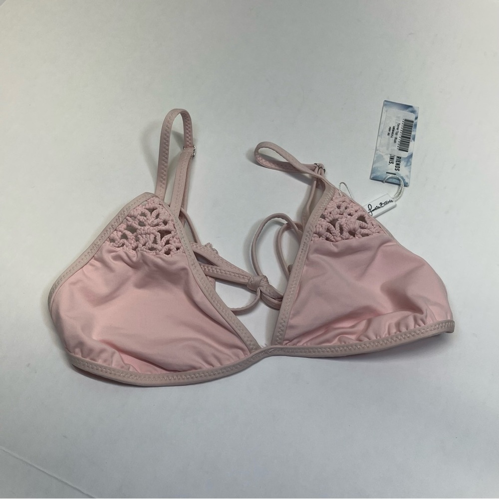 Frankie's Bikinis Blush Pink Crochet Bikini Top
